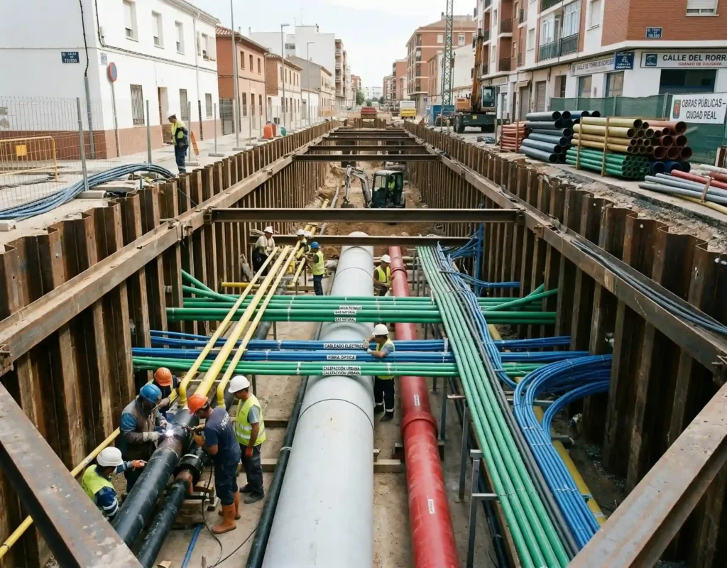 Wide-angle trench showing